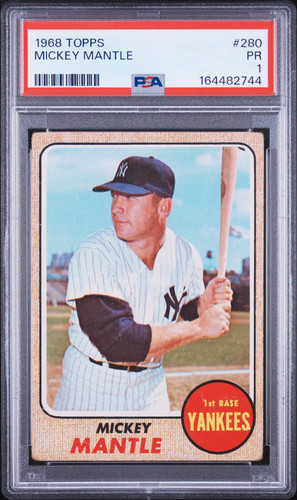 1968 topps mickey mantle - mantle, #280